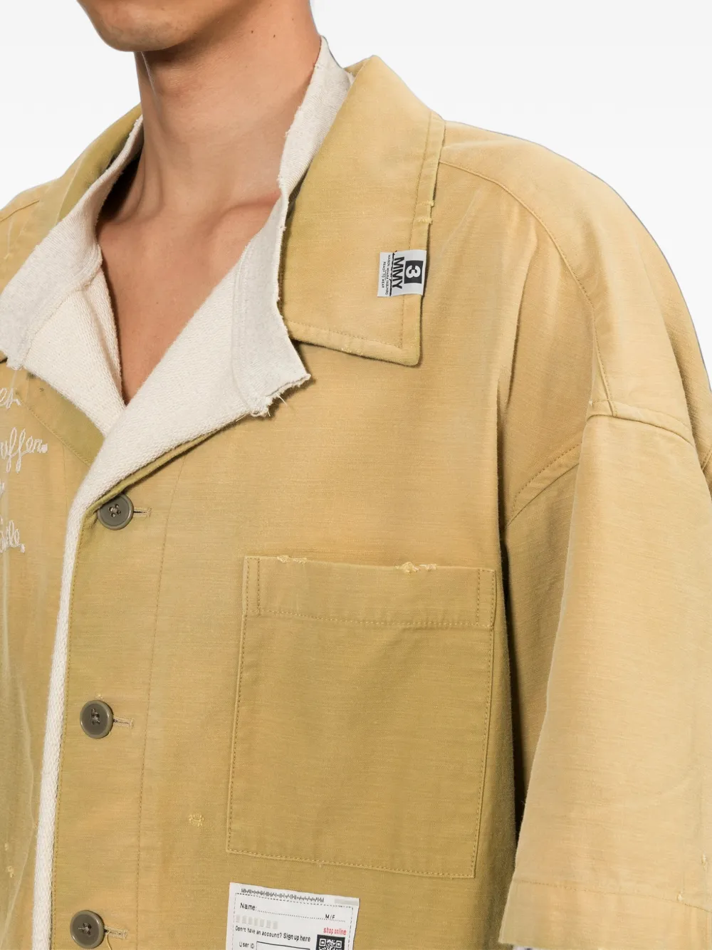 Maison MIHARA YASUHIRO Gelaagd overhemd met pullover Geel