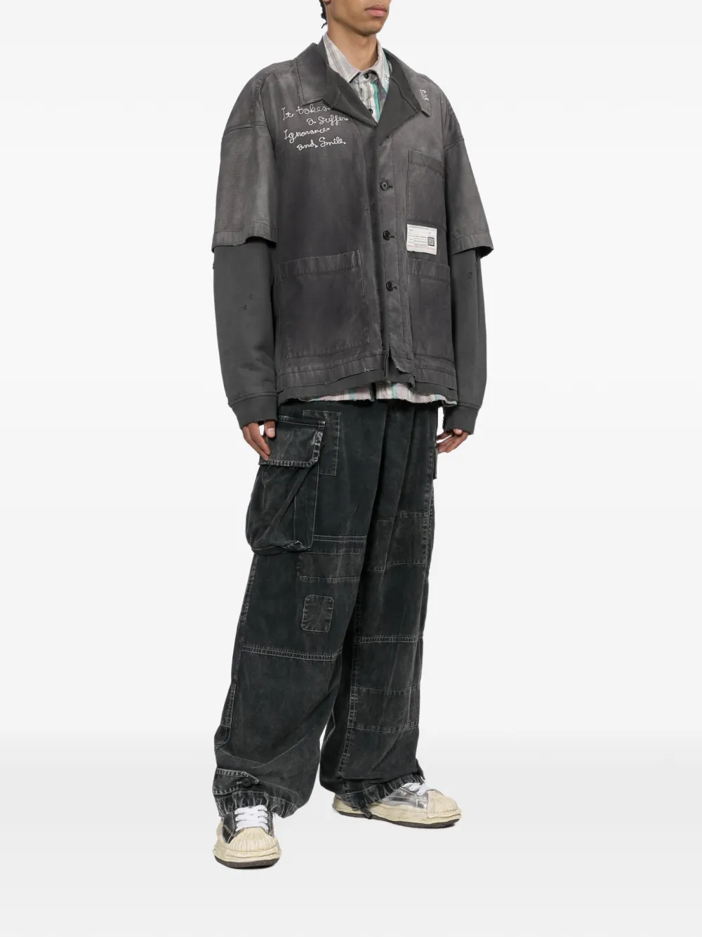 Maison MIHARA YASUHIRO Gelaagd overhemd met pullover Zwart