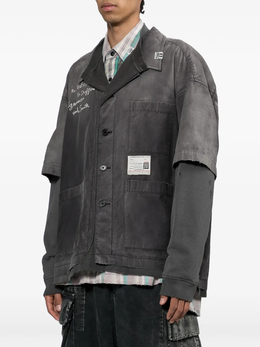 Maison MIHARA YASUHIRO Gelaagd overhemd met pullover Zwart