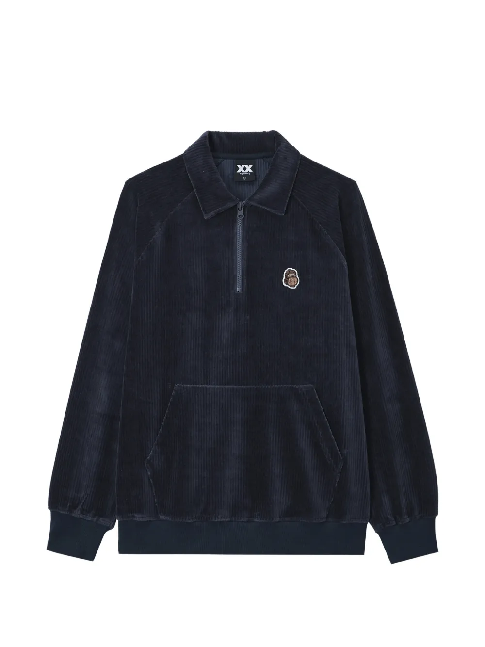 FINGERCROXX corduroy half-zip sweater