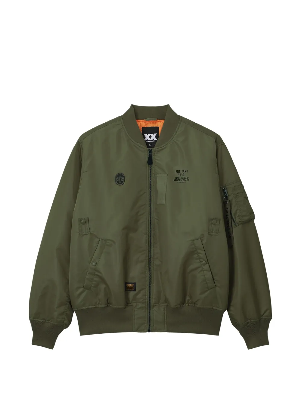 FINGERCROXX logo-print bomber jacket