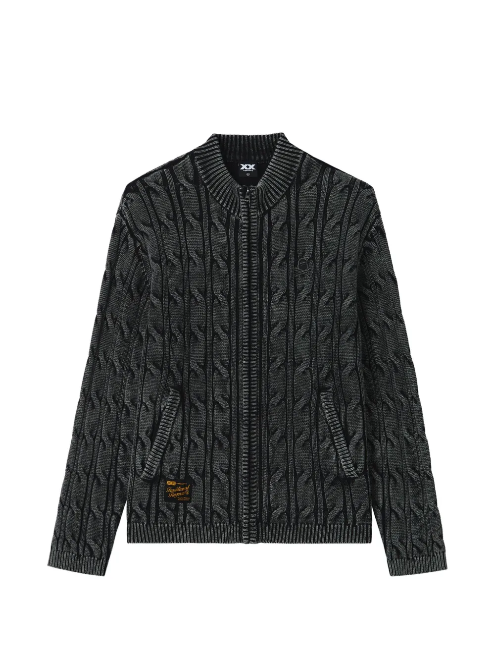 FINGERCROXX cable-knit zip-up cardigan