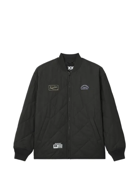 FINGERCROXX quilted logo-patch jacket
