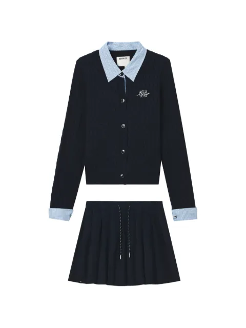 Musium Div. Set aus Cardigan und Rock mit Zopfmuster