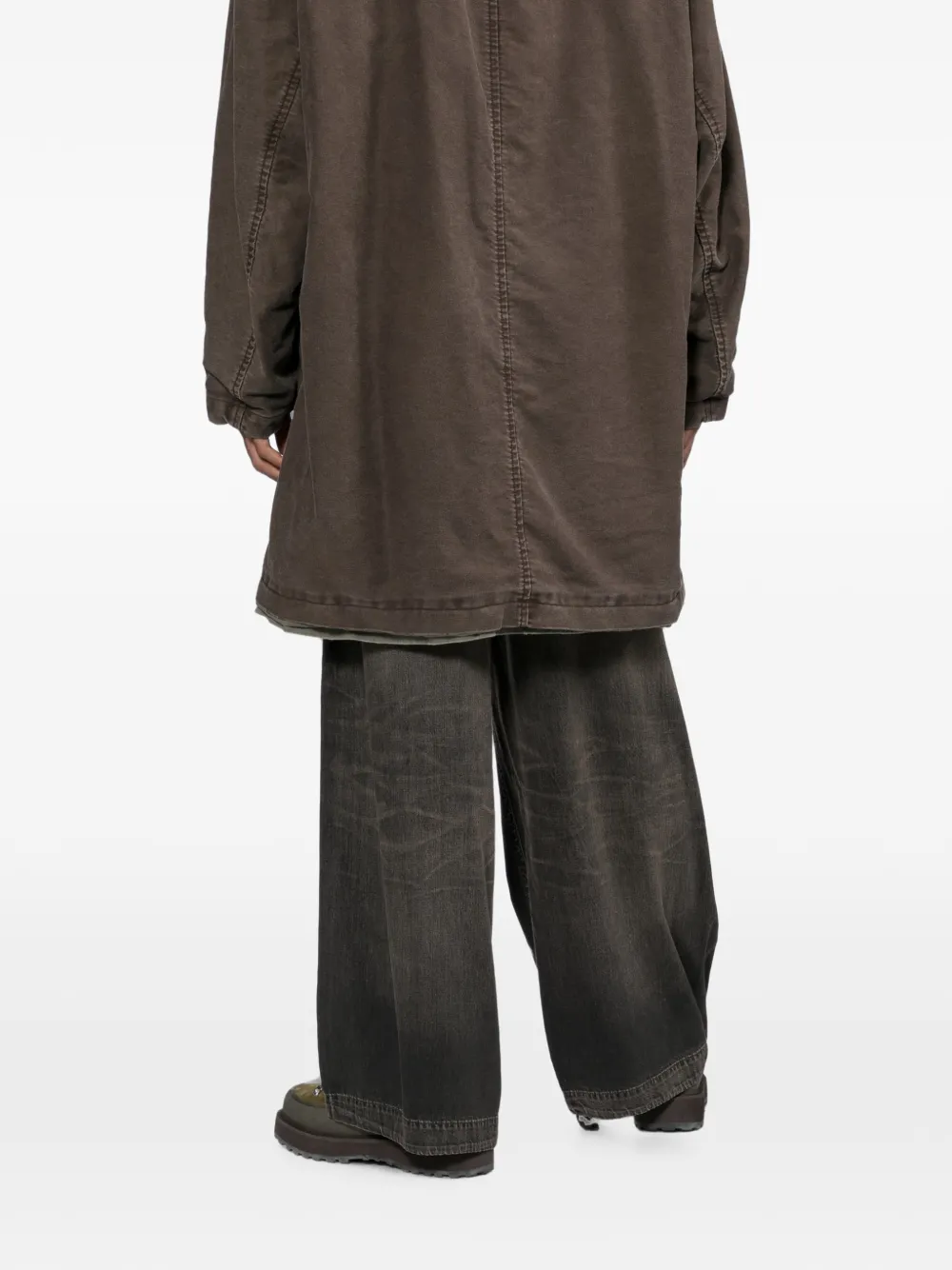 Maison MIHARA YASUHIRO Price Tag Sticker-printed wide denim pants Zwart