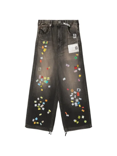 Maison MIHARA YASUHIRO Price Tag Sticker-printed wide denim pants