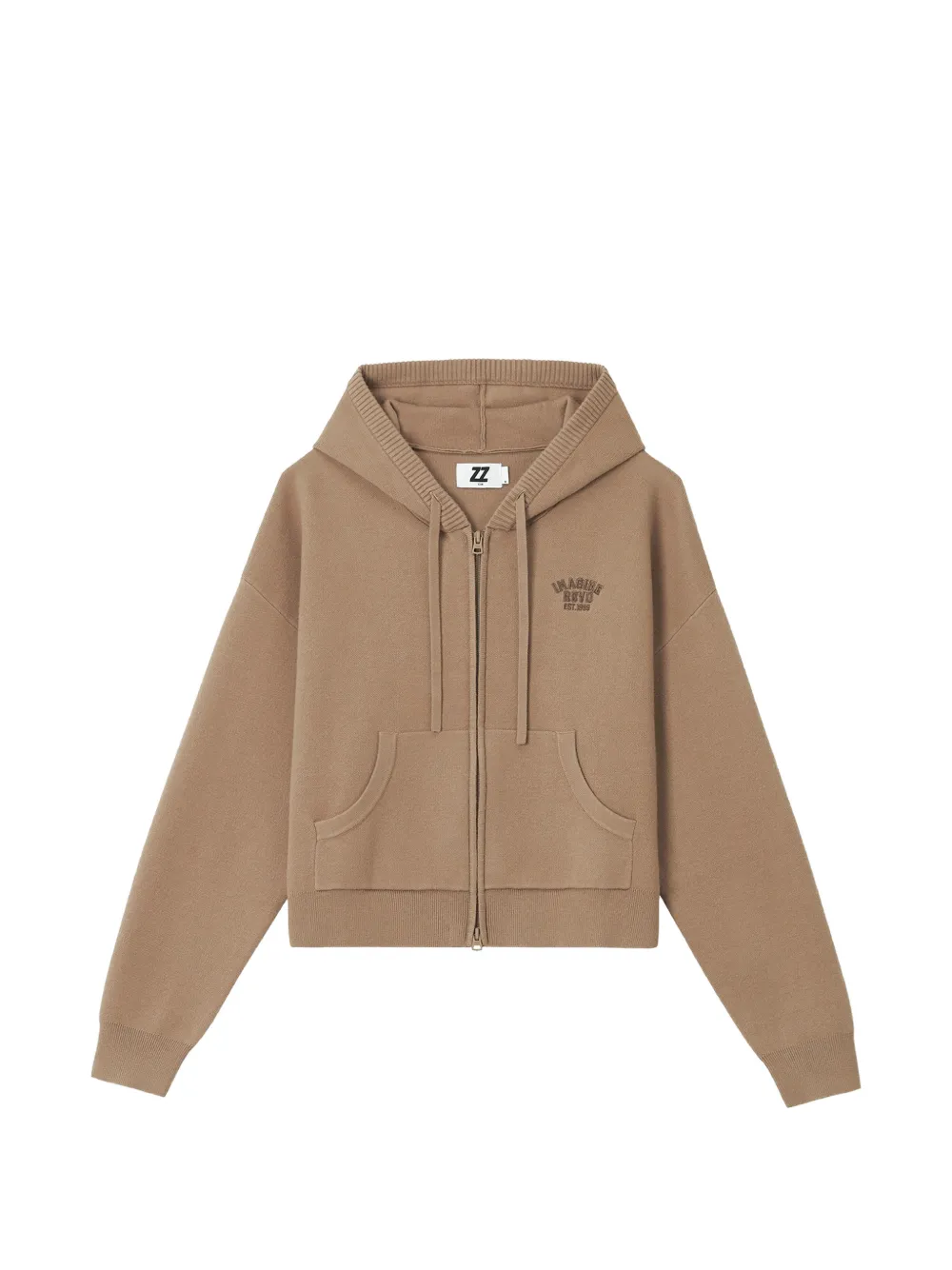 izzue logo-embroidered zip-up hoodie - Toni neutri