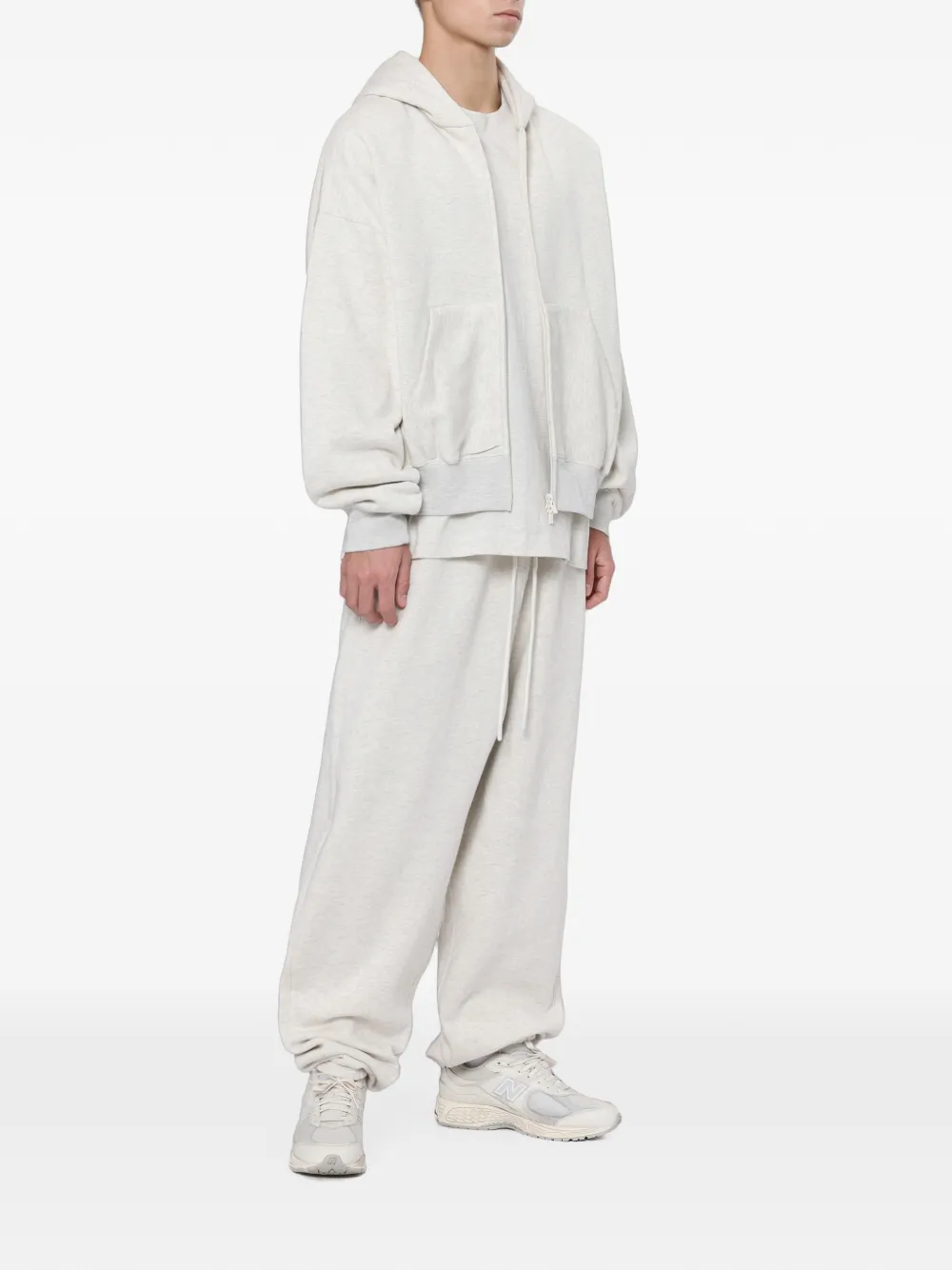 FEAR OF GOD ESSENTIALS Classic hoodie met logo-print en rits Grijs