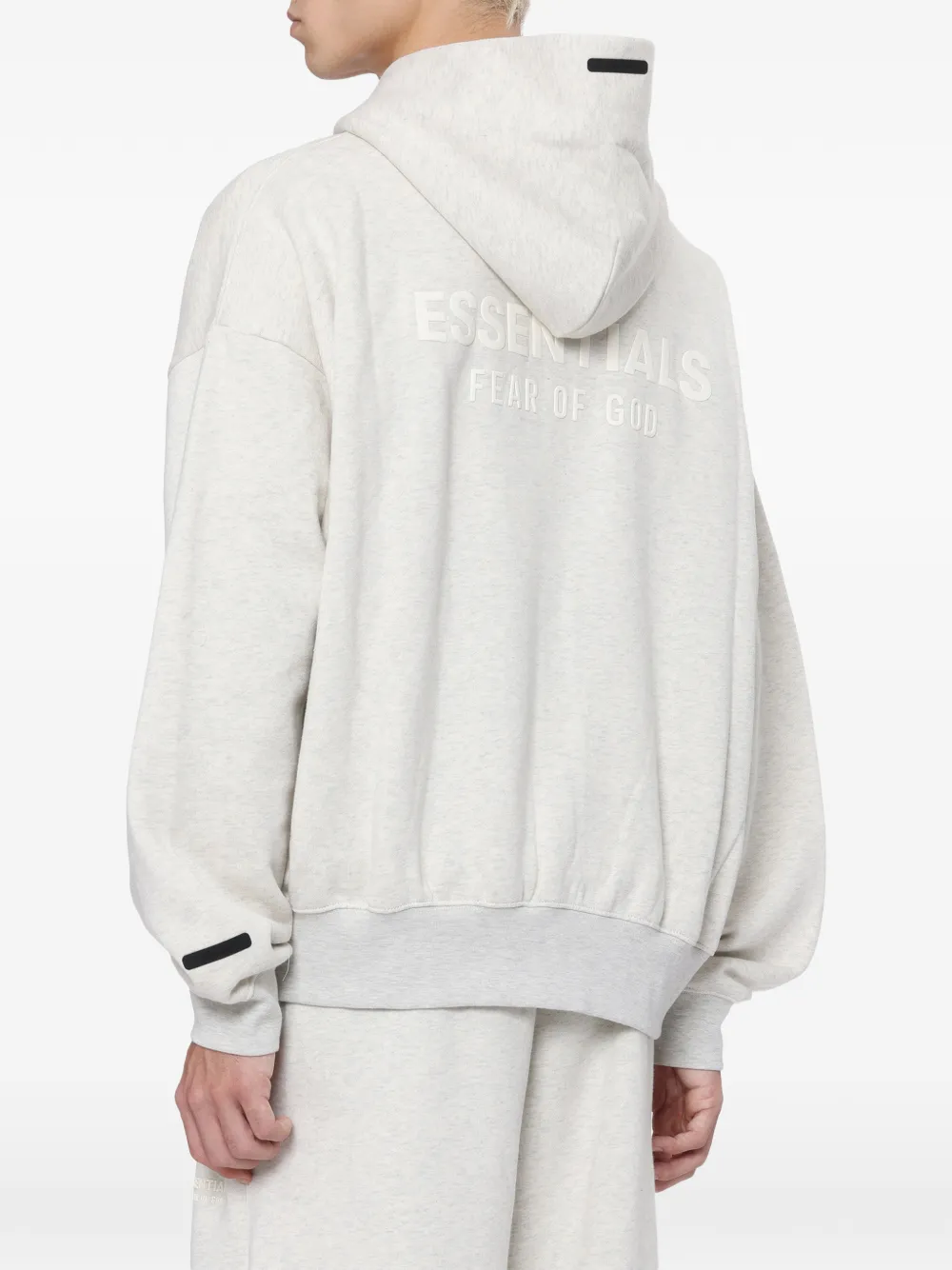 FEAR OF GOD ESSENTIALS Classic hoodie met logo-print en rits Grijs