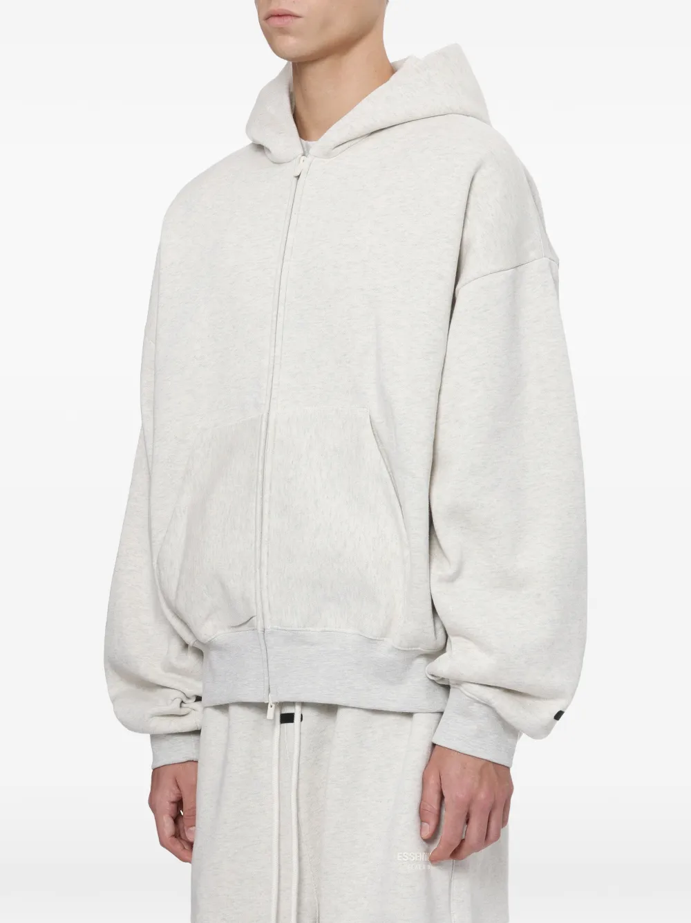 FEAR OF GOD ESSENTIALS Classic hoodie met logo-print en rits Grijs