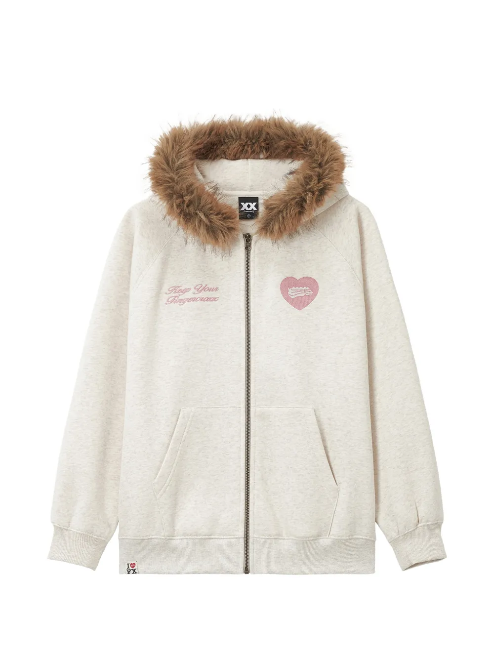 FINGERCROXX heart-patch hoodie