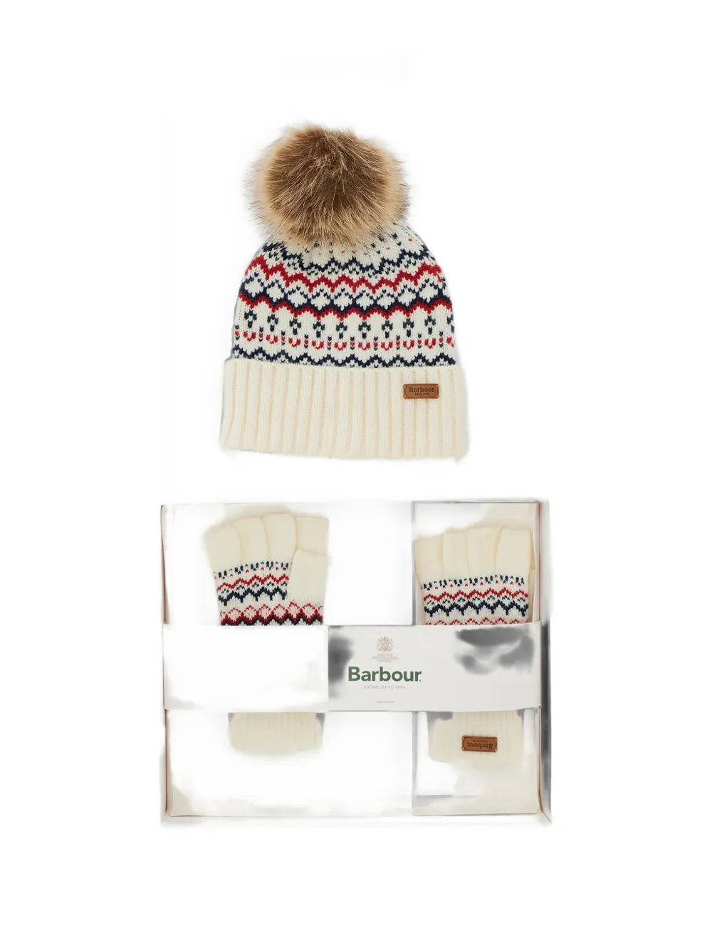 Barbour Holly muts en handschoenen (set van twee) Beige