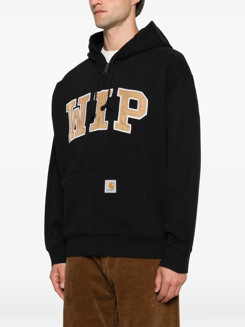 Carhartt WIP Hoodie met logo-applicatie en rits Zwart
