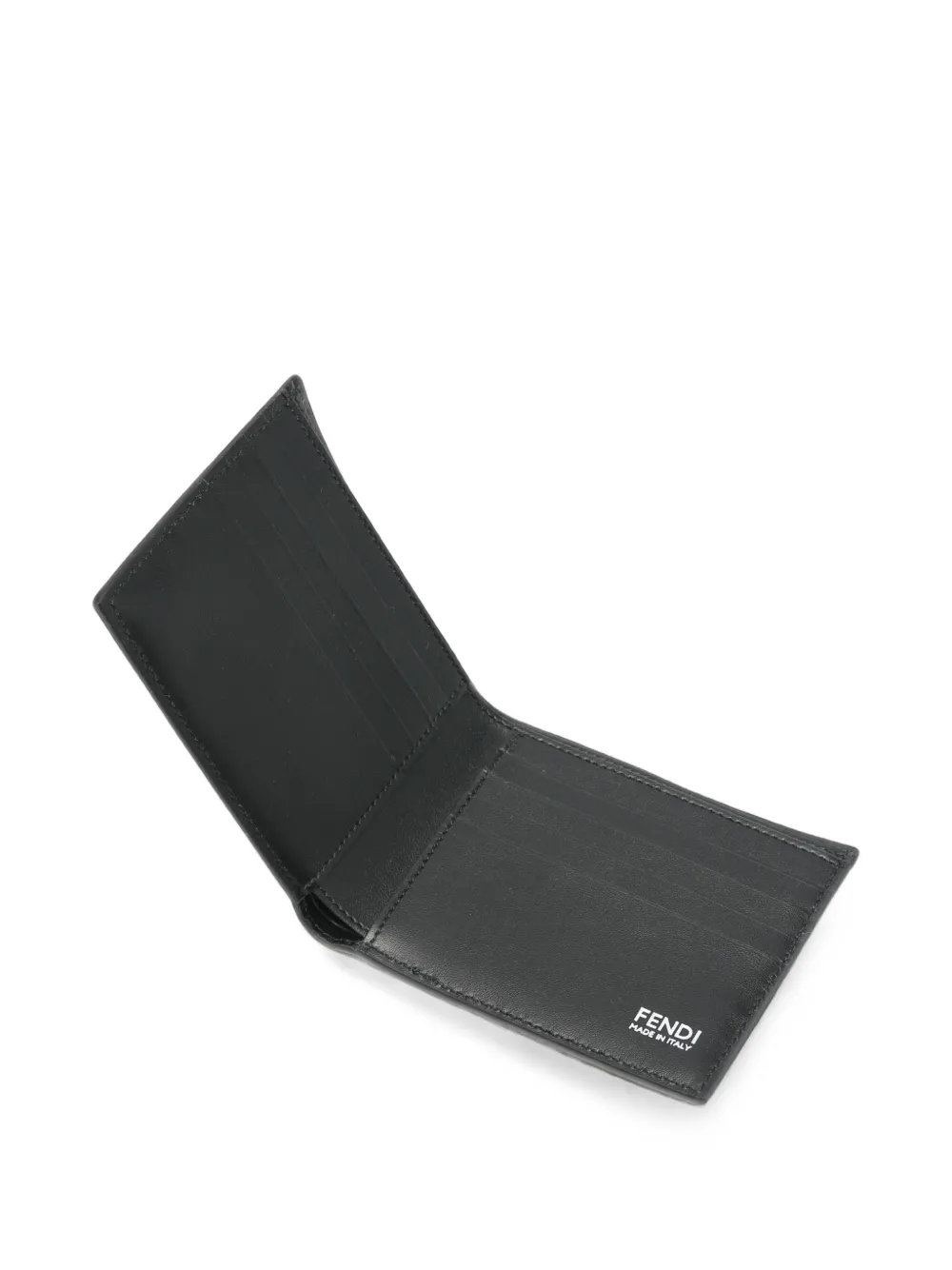 FENDI FF logo leather bi-fold wallet Zwart