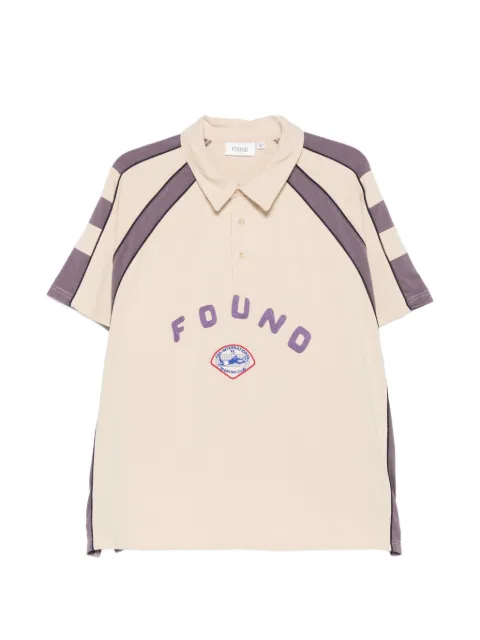 FOUND logo-embroidered striped polo shirt
