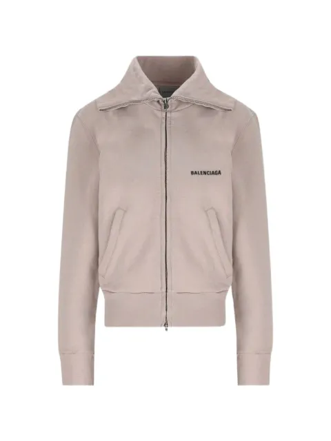 Balenciaga sudadera con cierre y logo estampado
