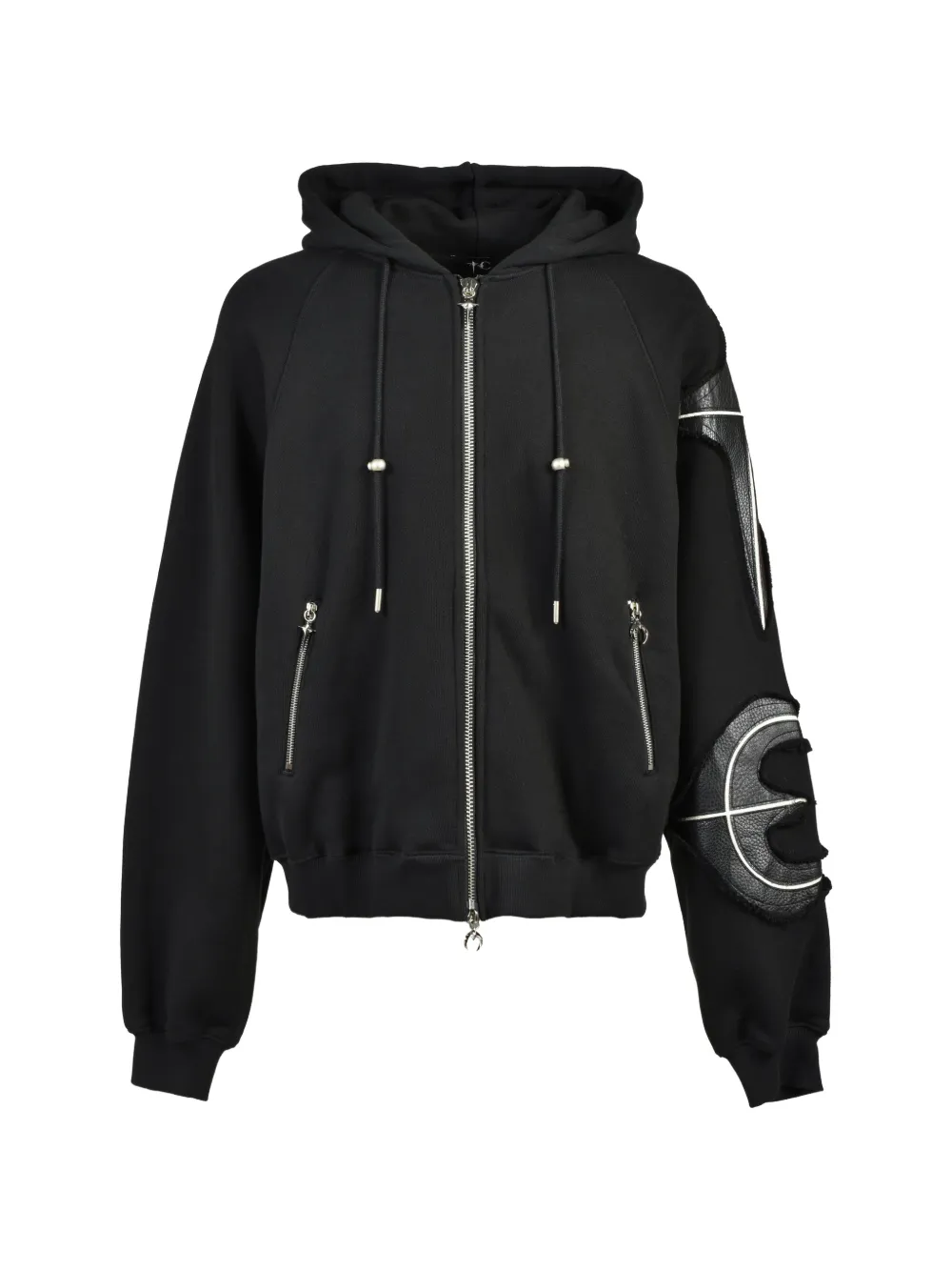 THUG CLUB leather-panelled New Rock hoodie