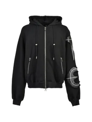 Chrome Hearts Foti Tic Tac Toe zip-up Hoodie | Black | FARFETCH