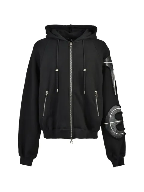 THUG CLUB leather-panelled New Rock hoodie