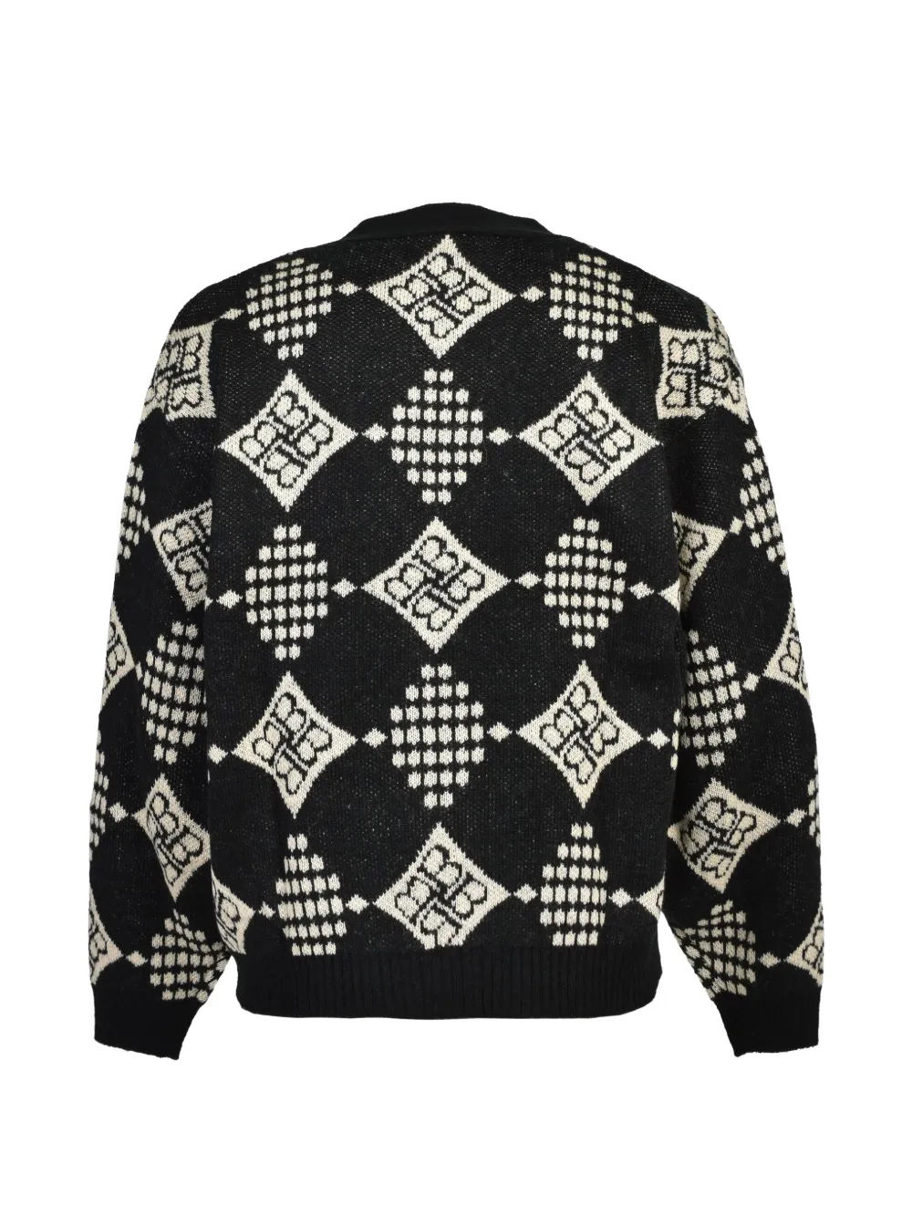 BREATH Vest met diamantbreisel en geometrisch patroon Zwart