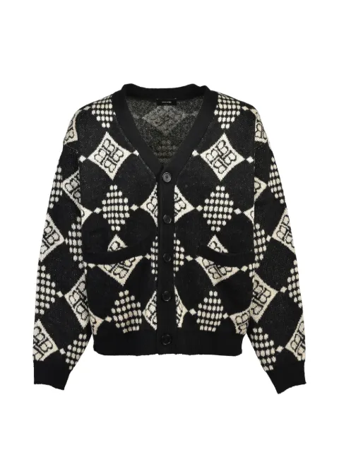 BREATH diamond-knit geometric-pattern cardigan
