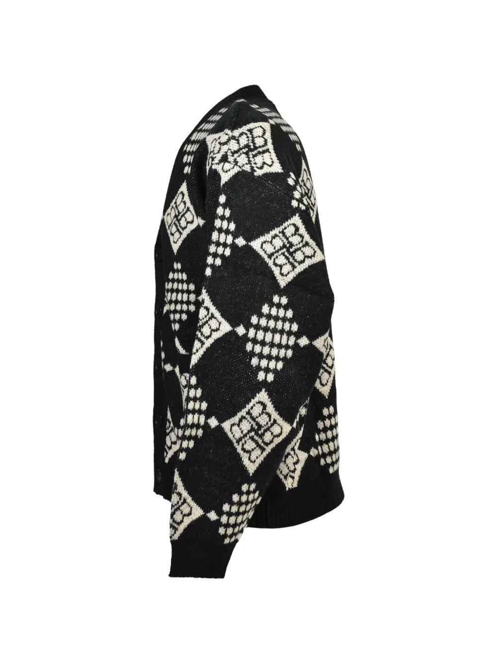 BREATH Vest met diamantbreisel en geometrisch patroon Zwart