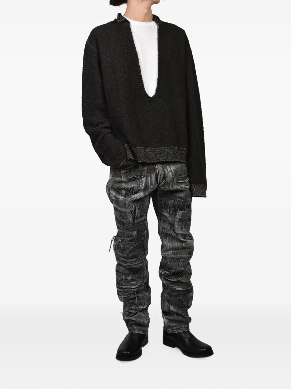 424 Leren broek Grijs