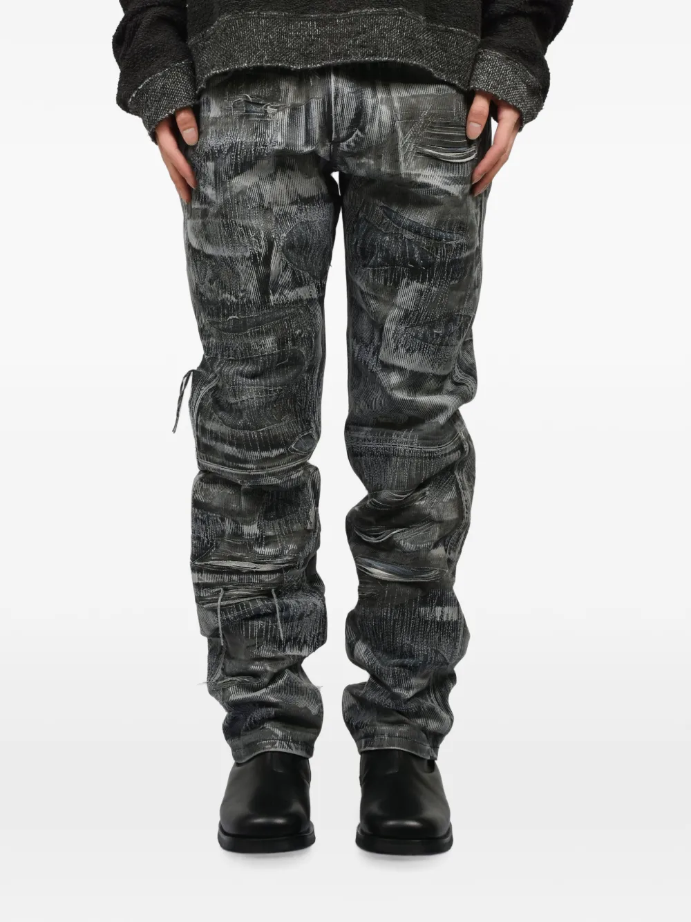 424 Leren broek Grijs