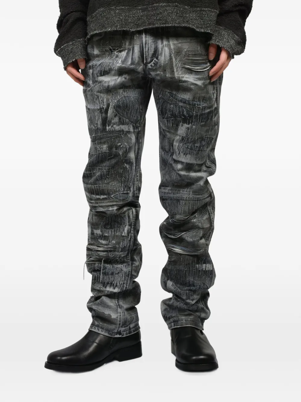 424 Leren broek Grijs