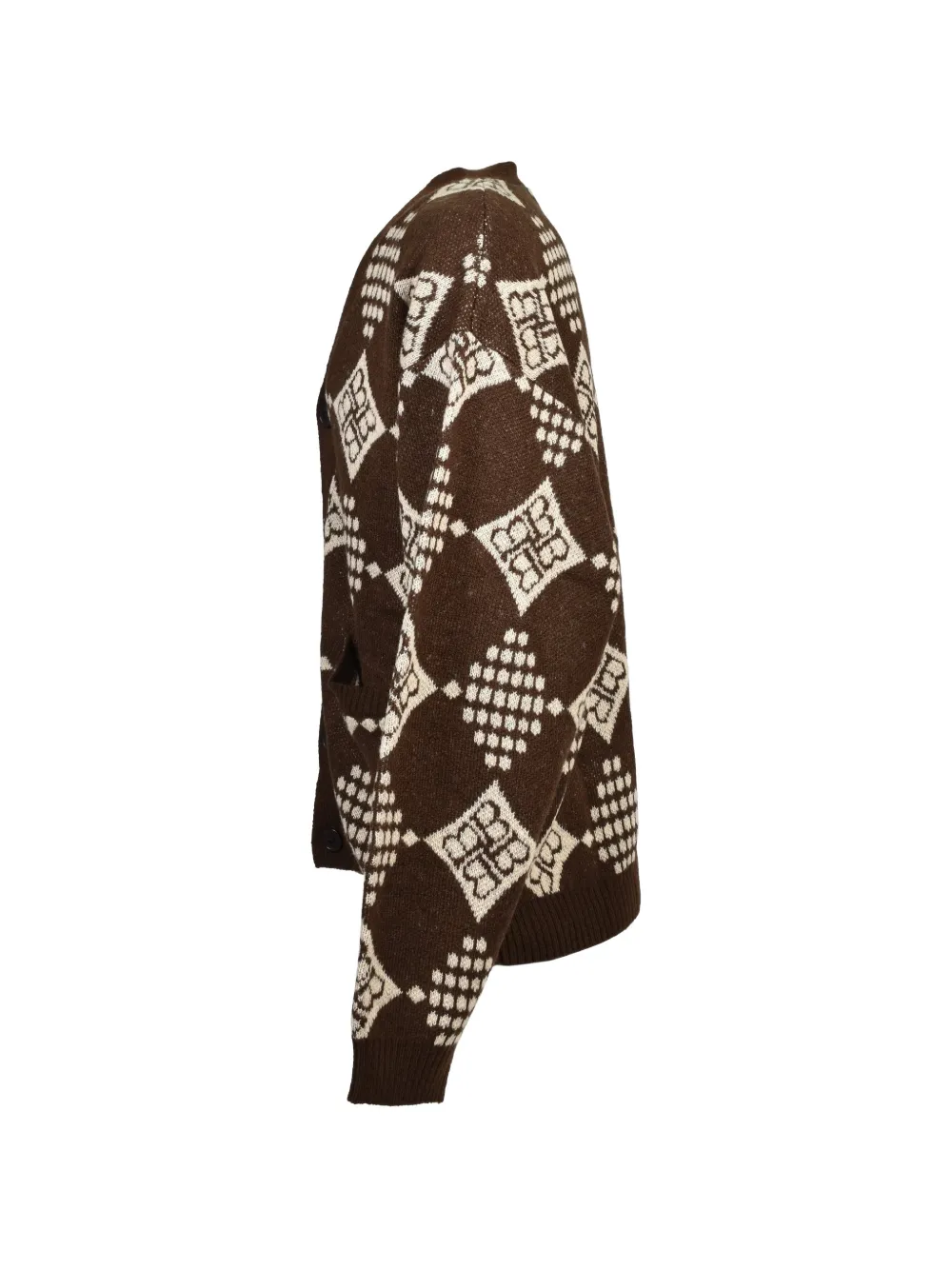 BREATH Gebreid vest met diamantpatroon Bruin