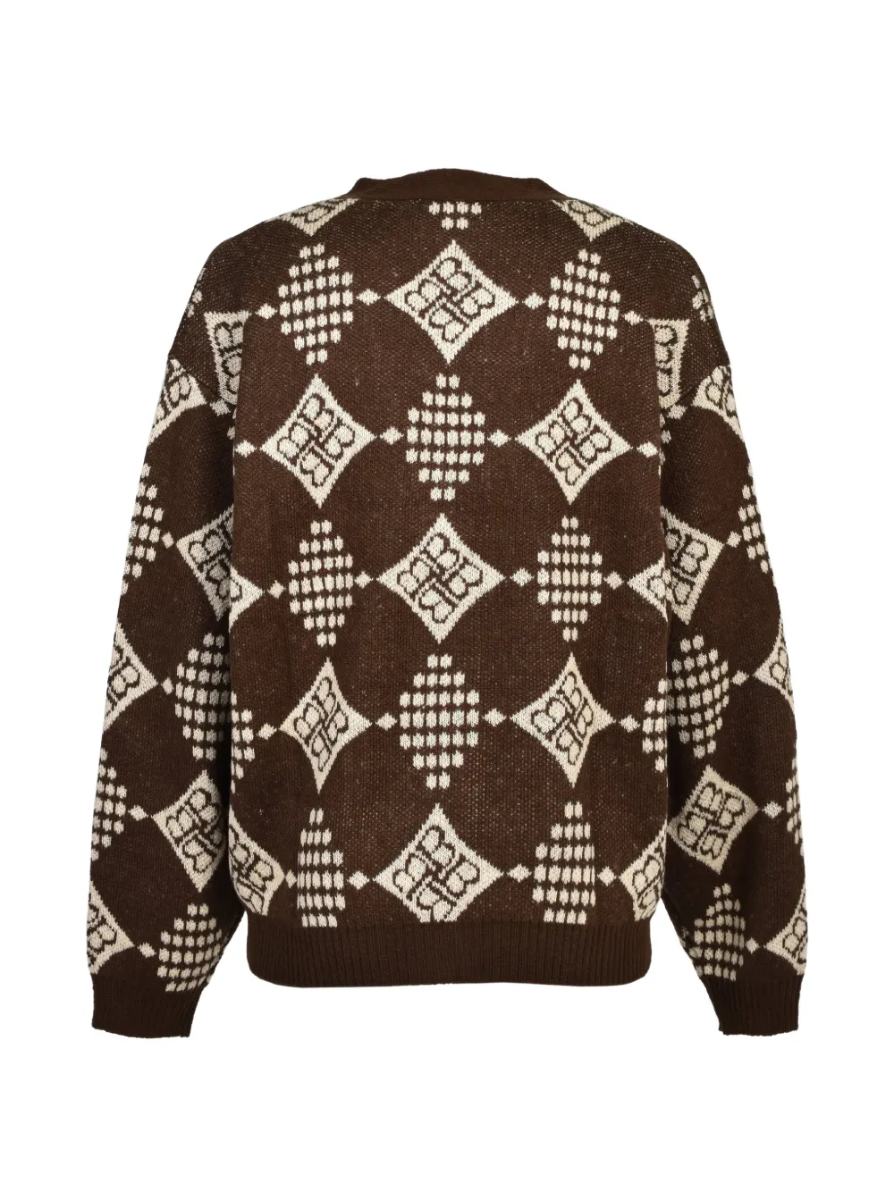 BREATH Gebreid vest met diamantpatroon Bruin