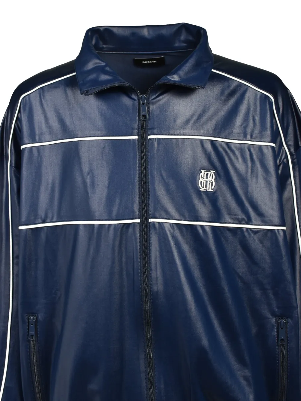 BREATH Gecoat jack met biezen Blauw