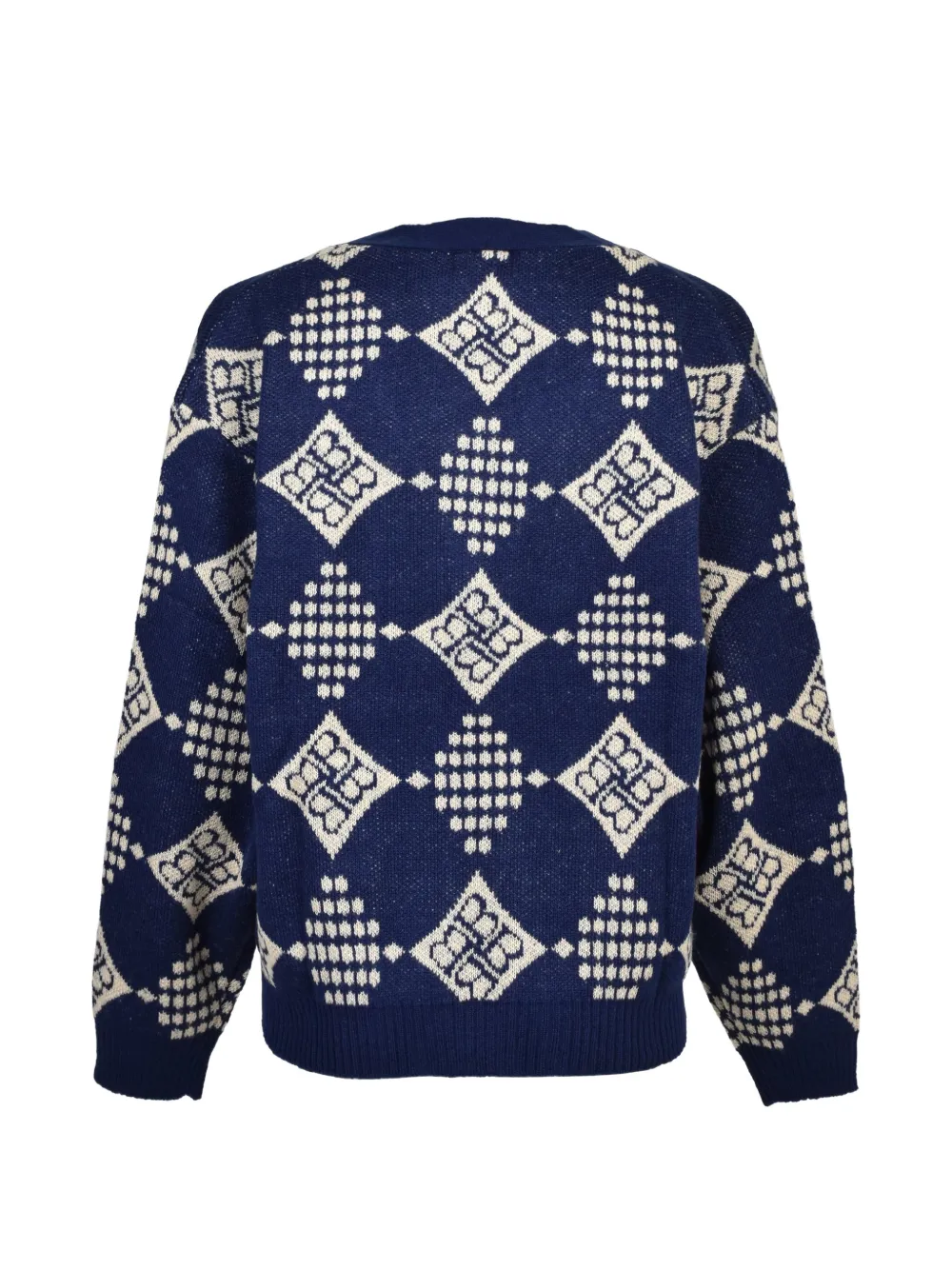 BREATH Gebreid vest met diamantpatroon Blauw