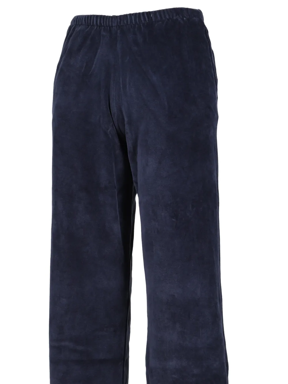 Sporty & Rich Fluwelen trainingsbroek met kristallen logo Blauw