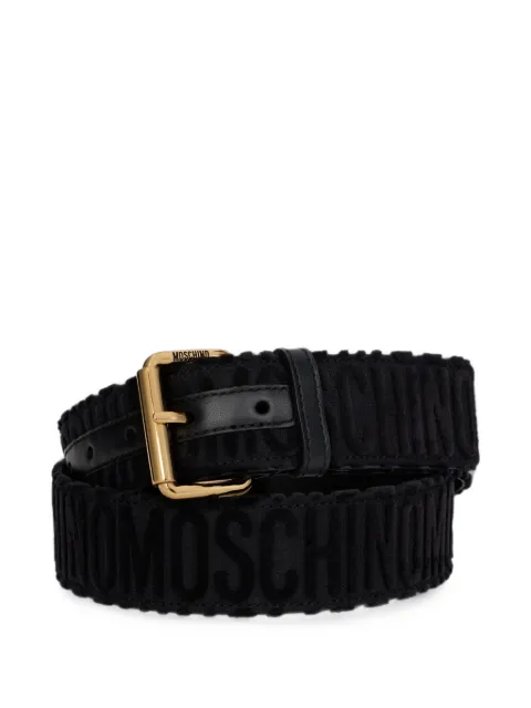 Moschino logo-embossed buckle-fastening belt