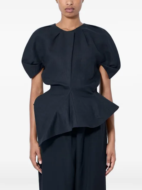 KHAITE blouse asymétrique Rumi à manches bouffantes