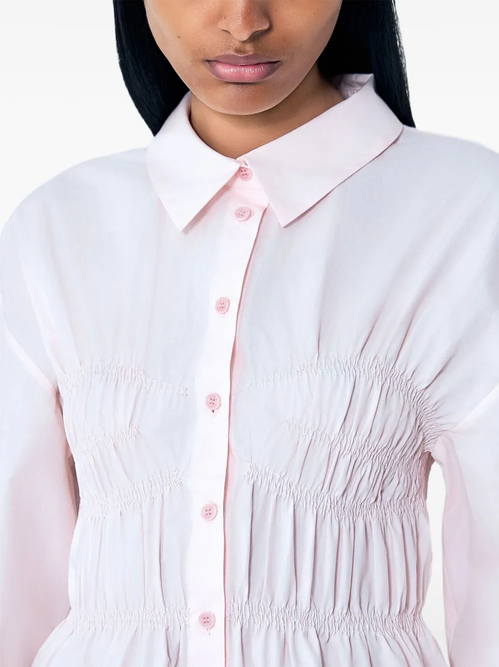 Cecilie Bahnsen Gesmockte blouse van popeline Roze