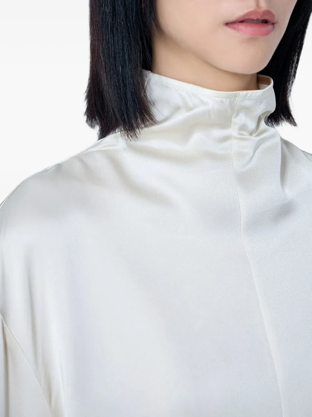TOTEME high-neck blouse Beige
