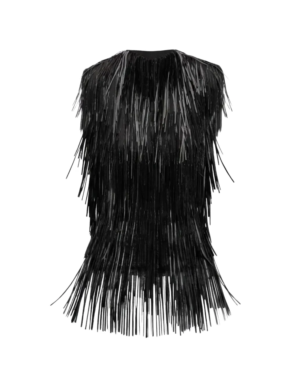 Gemy Maalouf fringe-embellished high-neck top