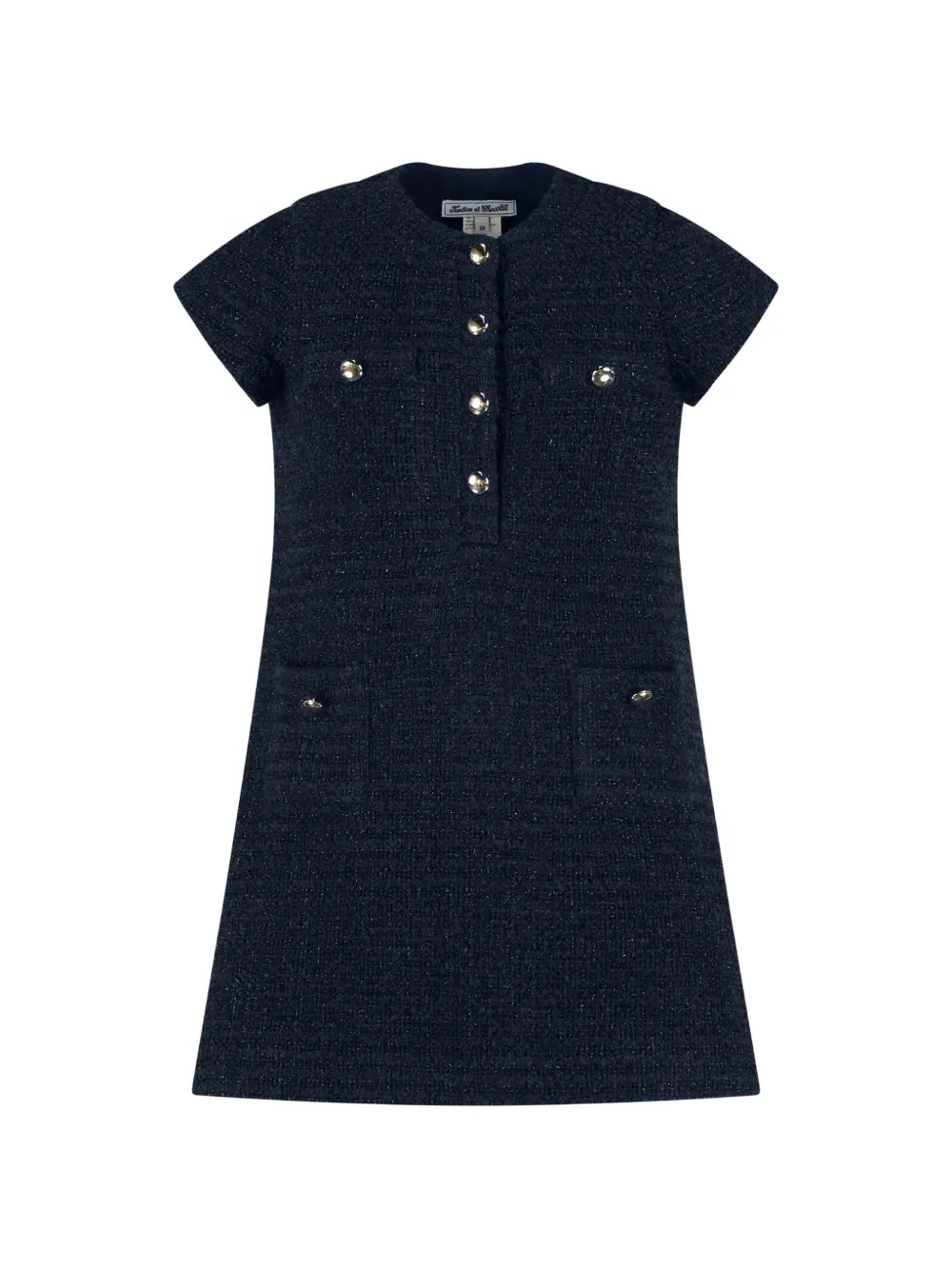 Tartine Et Chocolat Geknöpftes Bouclé-Kleid - Blau