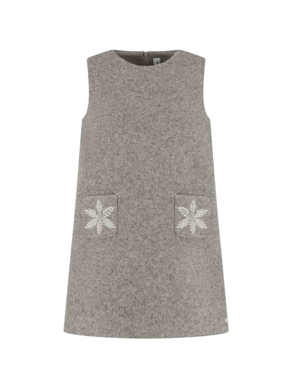 Tartine Et Chocolat Ärmelloses Kleid mit Herz-Stickerei - Grau