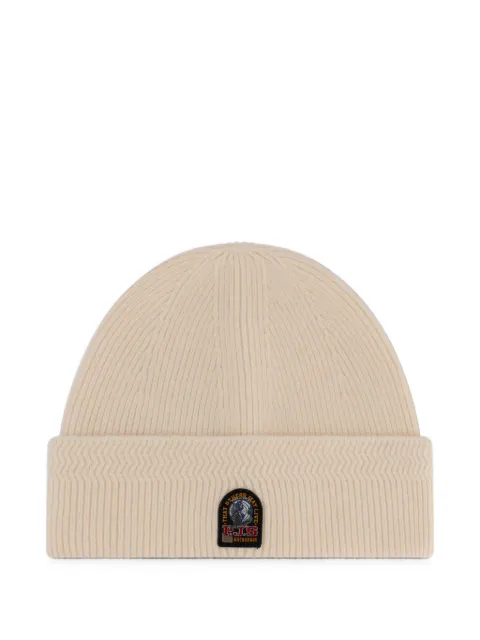Parajumpers Kids logo-patch ribbed-knit beanie hat