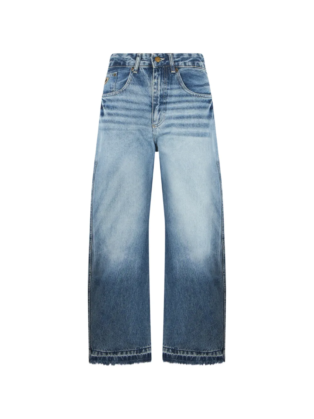LOIS JEANS faded frayed-hem jeans