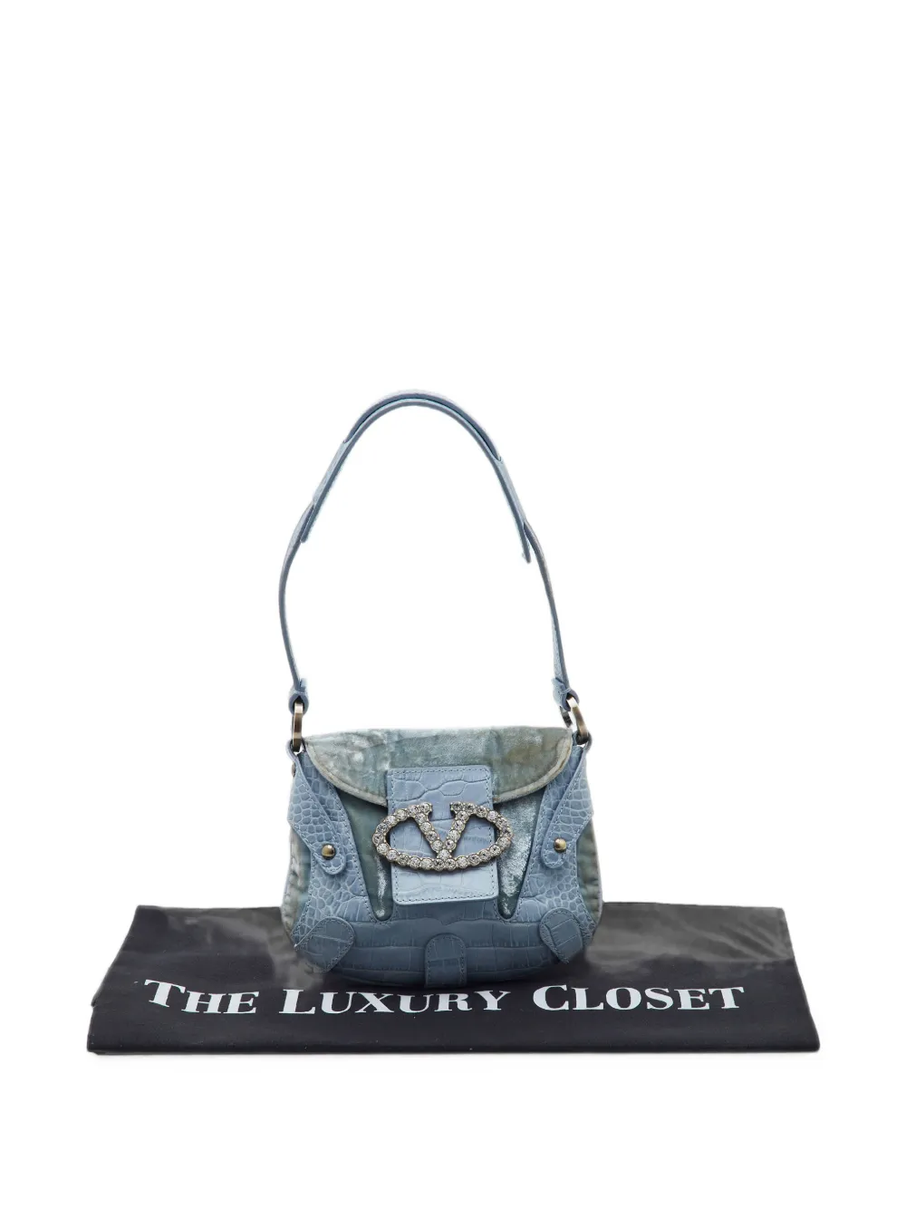 Valentino Garavani Pre-Owned VLogo Catch mini-tas Blauw