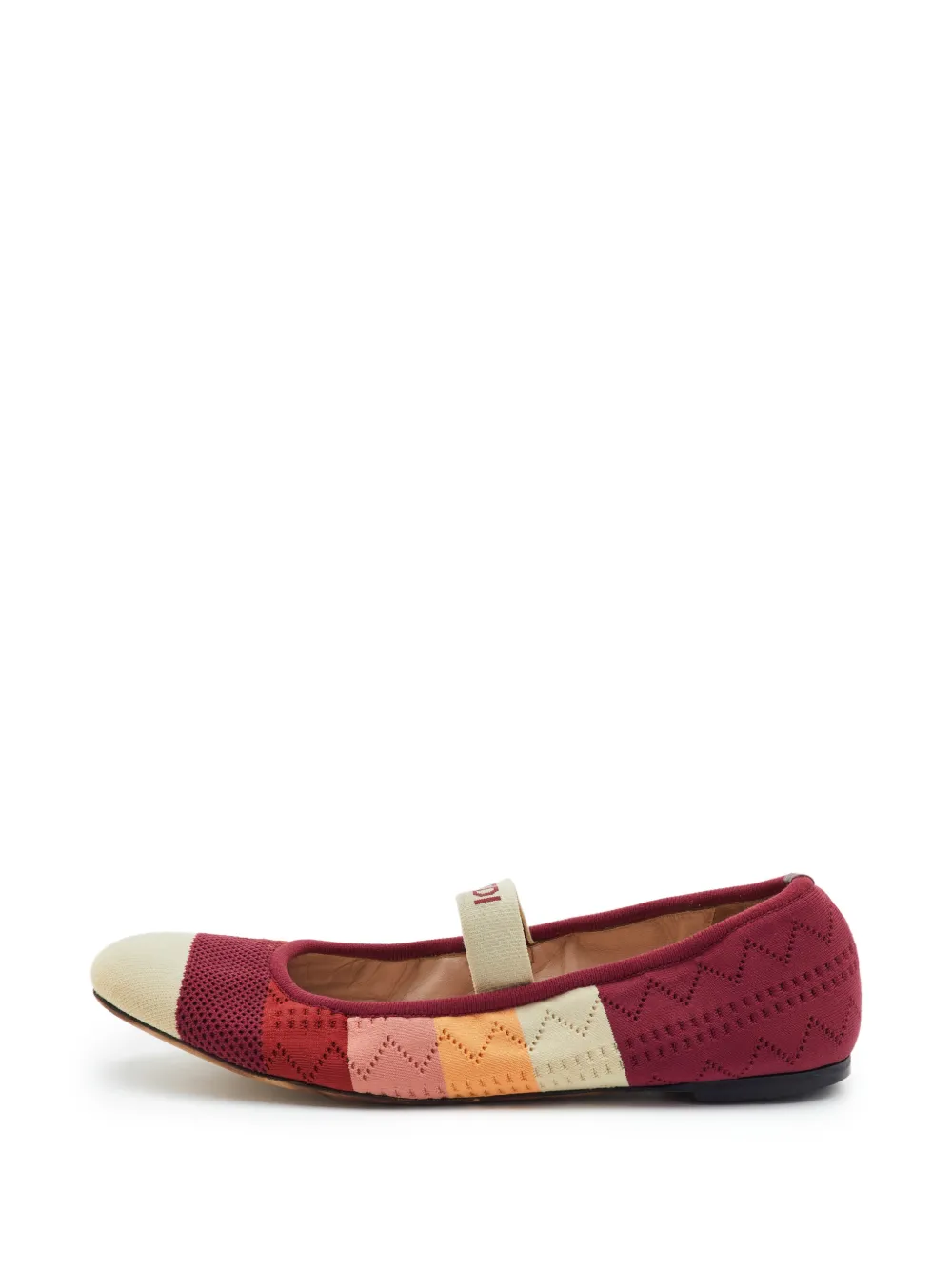 Fendi Pre-Owned ballerines à rayures - Rouge