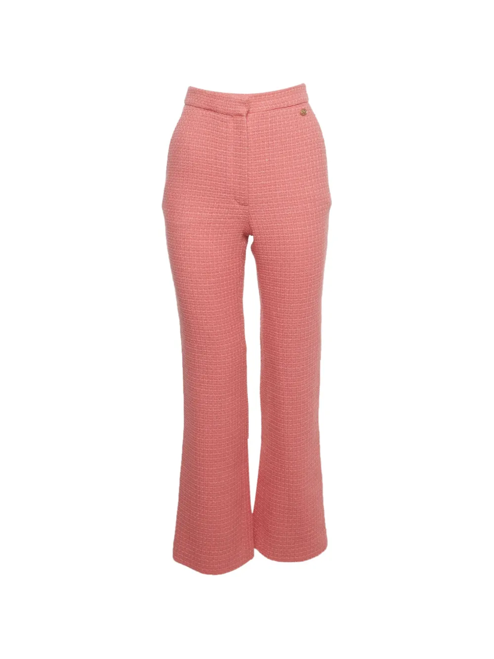 CHANEL Pre-Owned 2020s tweed wide-leg trousers - Rosa