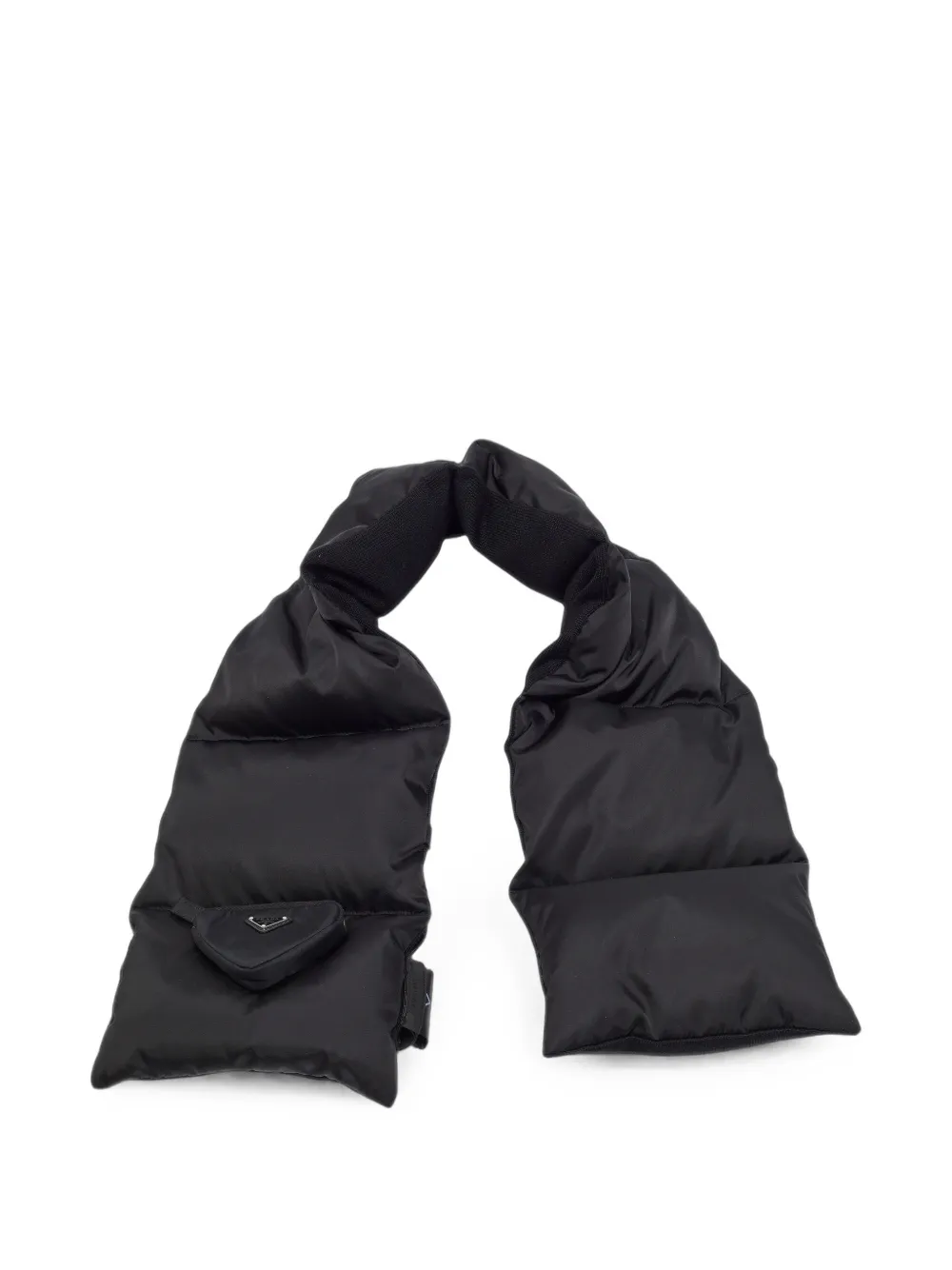Prada Pre-Owned Re-Nylon padded Triangle logo scarf - Black