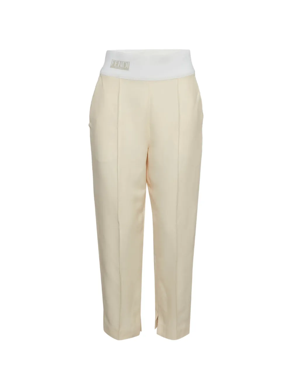 Fendi Pre-Owned pantalon droit à taille logo - Tons neutres Fendi Pre-Owned pantalon droit à taille logo - Tons neutres