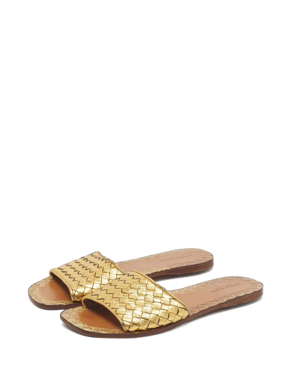 Bottega Veneta Pre-Owned Ravello Intrecciato Sandalen - Gold