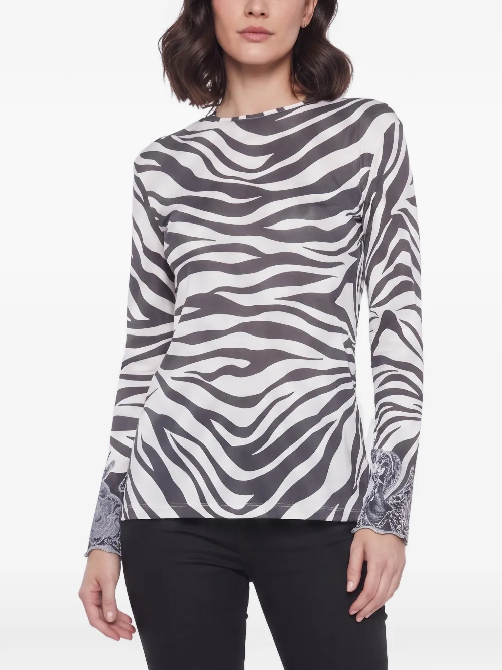 Chloé Pre-Owned zebra-print long-sleeve blouse - Weiß